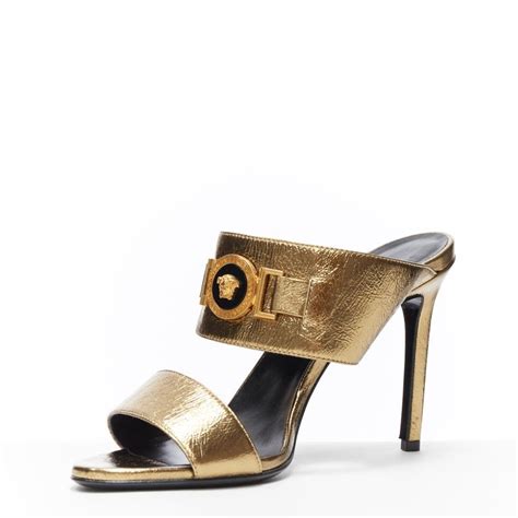 versace heels black and gold|versace tribute high heels.